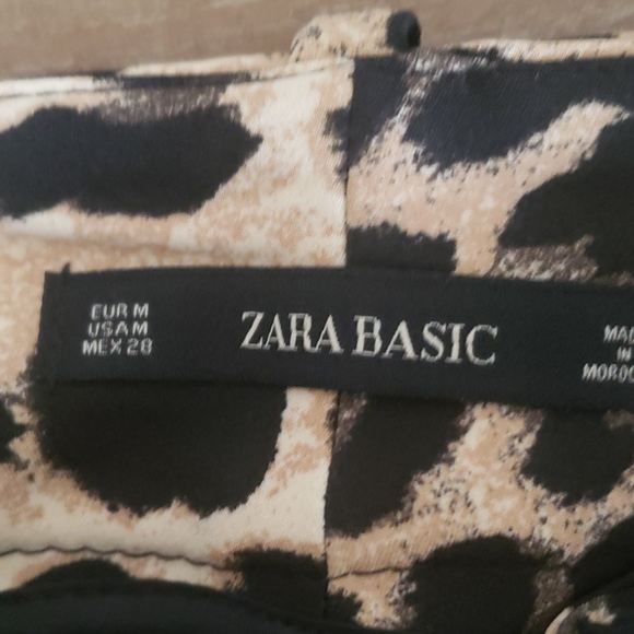 Zara Basic Leopard Belted Paperbag Shorts Med - Picture 4 of 6